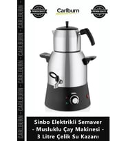 Özel Üretim Geniş Çaycı Sinbo Elektrikli Semaver Musluklu Çay Makinesi 3 Litre Çelik Su Kazanı