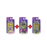 Polly Pocket 3'Lü Set Polly Pocket Shani Lila Poly Mavi Ceketli Mor Elbiseli Gözlüklü Siyah Sarı Kah