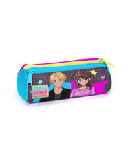 CORAL HIGH 22037 KIDS GRİ MAVİ PEMBE ANİME DESENLİ ÜÇ BÖLMELİ KALEM ÇANTASI