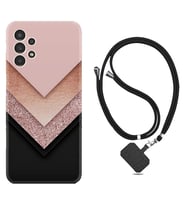 Samsung Galaxy M14 Kılıf Resimli Boyun Askılı İpli Desenli Silikon Great Marble 1405