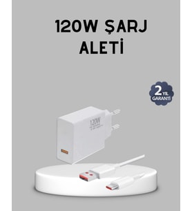 120w Süper Hızlı Şarj Adaptörü – Type-c Kablo Dahil, Yüksek Voltaj Korumalı