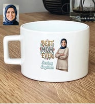Kişiye Özel Karikatürlü Best Mom Ever Anneye Hediye Lüks Fincan Anneler Günü Hediyesi
