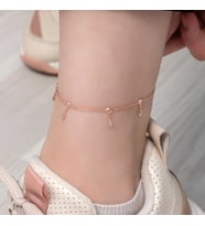 Gümüş Rose Damla Zirkon Taşlı Halhal