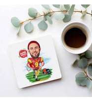 Kişiye Özel Beyzbolcu Erkek Karikatürlü Bardak Altlığı