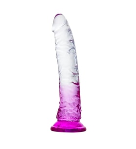 MYST COLOR Dildo Realistik Jel Dokuda Testissiz Ultra Yumuşak Şeffaf Mor Yapay Penis