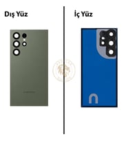 Samsung S24 Ultra Yeşil Arka Pil Kapağı Batarya Kapağı Lazer Kesim Back Cover