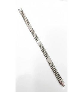Rodyum Çelik Erkek Çelik Bileklik Boy 21.5 Cm / 1 Cm - Ebl0054