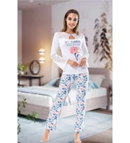 Mulvxicgy Mdyk02  Uzun Kol Dantelli Kadın Pijama Takım 1115 (Mulvix)