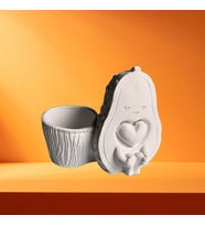 Dekoratif Avokado Saksı, Taş Tozu Ham Beyaz El Yapımı, Ev Dekoru, Mini Saksı, Biblo