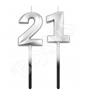 21 Rakam Mum Gümüş