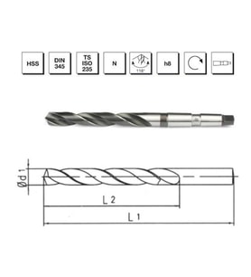 Makina Takım HSS DIN 345 Mors Konik Saplı Matkap Ucu 14.5 mm-MTE B00007401450