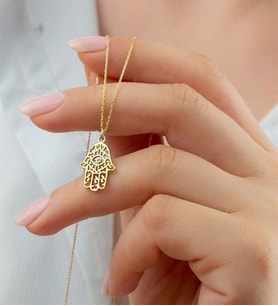 Saklı Takı 925 Ayar Gold Fatmanın Eli Gümüş Kolye