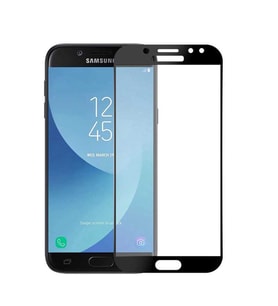 Samsung Galaxy J7 Prime Ekran Koruyucu Full Tam Kaplayan Kavisli Tempered Cam (Siyah)