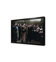 Atatürk ve Çocuklar Çerçeveli Cam Tablo