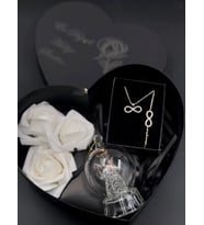 Sevgiliye Hediye ışıklı melek küre kolye ve bileklikli Romantik Hediye Kutusu 