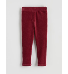 LCW Kids Bordo Beli Lastikli Basic Kız Çocuk Kadife Tayt