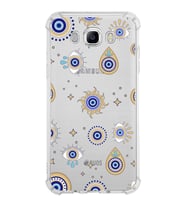 PrintiFy Samsung Galaxy J7 2016 Uyumlu Nazar Boncuğu 5 Baskılı Şeffaf Köşe Korumalı Antişok Kılıf