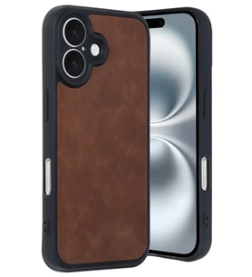 iPhone 16 Kılıf Aras Deri Kapak - Taba