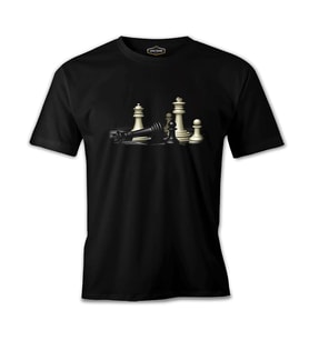 Satranç Siyah Erkek Tshirt