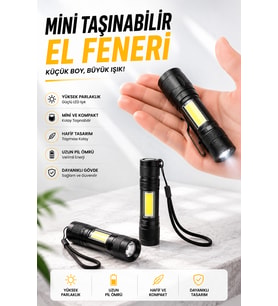 Işıldak El Feneri Kamp Lambası Mini Taşınabilir Acil Durum Lambası Fener Led Işık