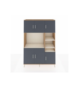 Hyperion Dolap 10 Raflı 6 Kapaklı 132x44x195 Çam-Antrasit/Aytaşı