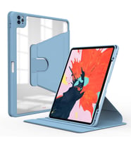 Apple iPad Pro 12.9 2022 M2 Kılıf Nayn Dönebilen Standlı Kılıf (Açık Mavi)