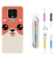 Tecno Camon 16 18P Pova 3 Pova Neo Kılıf Kablo Koruma Spiral Silikon Sevimli Köpek 1731