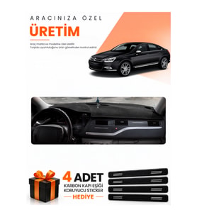 CITROEN C5 (2008-2015) Uyumlu Torpido Koruma Örtüsü Oto Kılıfı - Siyah