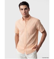 LCWAIKIKI Classic Turuncu Regular Fit Keten Karışımlı Erkek Gömlek