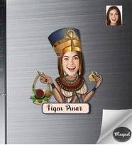Kişiye Özel Klopatra Kadın Ahşap Magnet -1