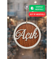 Üç Katlı El Yazılı Modern Açık/Kapalı Tabelası - Akçaağaç-Ceviz