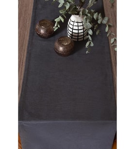 Fabric Design Kadife Dokulu Modern Antrasit Runner