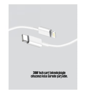 Akıllı Çipli Lightning Şarj Kablosu 1.2 m – Aşırı Şarj ve Pil Koruma