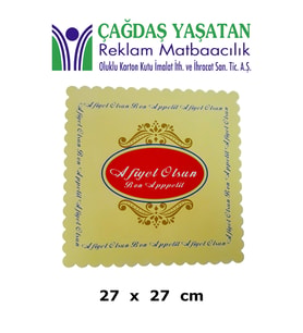 Karton Pasta Altlığı Sarı 27 X 27 100 Adet - 056