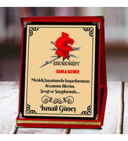 Ekonomist Baskılı Plaket (1. Tasarım)  Kişiye Özel (Kırmızı)