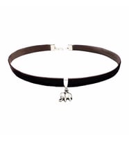 Kahverengi Kadife Fil Choker