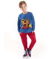 Monster Tours Erkek Çocuk T-shirt Pantolon Takım (Lacivert-Kırmızı)