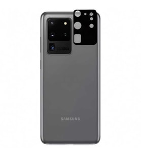 Samsung Galaxy S20 Ultra Kamera Lens Koruyucu HD 3D Tempered Glass Cam (Siyah)