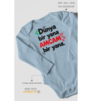 Dünya bir yana, amcam bir yana Uzun Kollu Çıtçıtlı Bebek Body