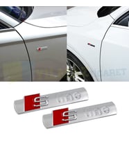 Audi S Line Logo Çamurluk Arma Amblem Paslanmaz Çelik Parlak 2 Adet