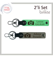 Kişisel Yazı Eklenebilir Kalıcı Armağan, Fotoğraf Temalı Erkek Arkadaşa Takım, Fıstık Yeşil-Kül Gri