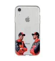 Iphone XR Uyumlu Carlos Sainz ve Charles Leclerc Formula 1 Desenli Şeffaf Kılıfı