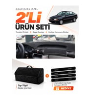 e-biz OPEL ASTRA F AIRBAGSIZ (1991-1997) Uyumlu Torpido Örtüsü + Tay Tüyü Çanta - Siyah - OP011