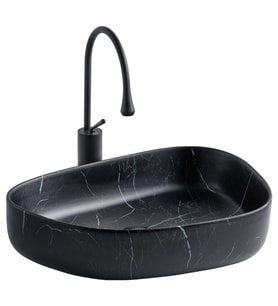 LENA TEZGAHÜSTÜ LAVABO (SİYAH MERMER) E-2107SM