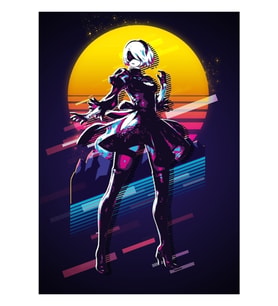 Nier Otomata - 2b *80'ler Retro* Tablo Ahşap Poster Dekoratif