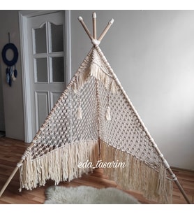 Makrome Çadır Çocuk Oyun Çadırı 100x150cm