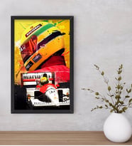 BK Gift F1 Ayrton Senna Tasarımlı Dekoratif Ahşap Siyah Çerçeveli Tablo-2