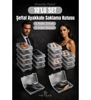 10'lu Şeffaf Ayakkabı Saklama Kutusu Seti, Organizer, Erkek & Bayan
