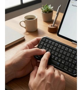 Taşınabilir Mini Bluetooth Klavye Şarjlı Kablosuz Klavye