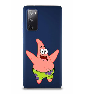 Samsung Galaxy S20 FE Soft Premier Kapak Patrick Yıldız Tasarımlı Silikon Kılıf - Lacivert (Şeffaf)
